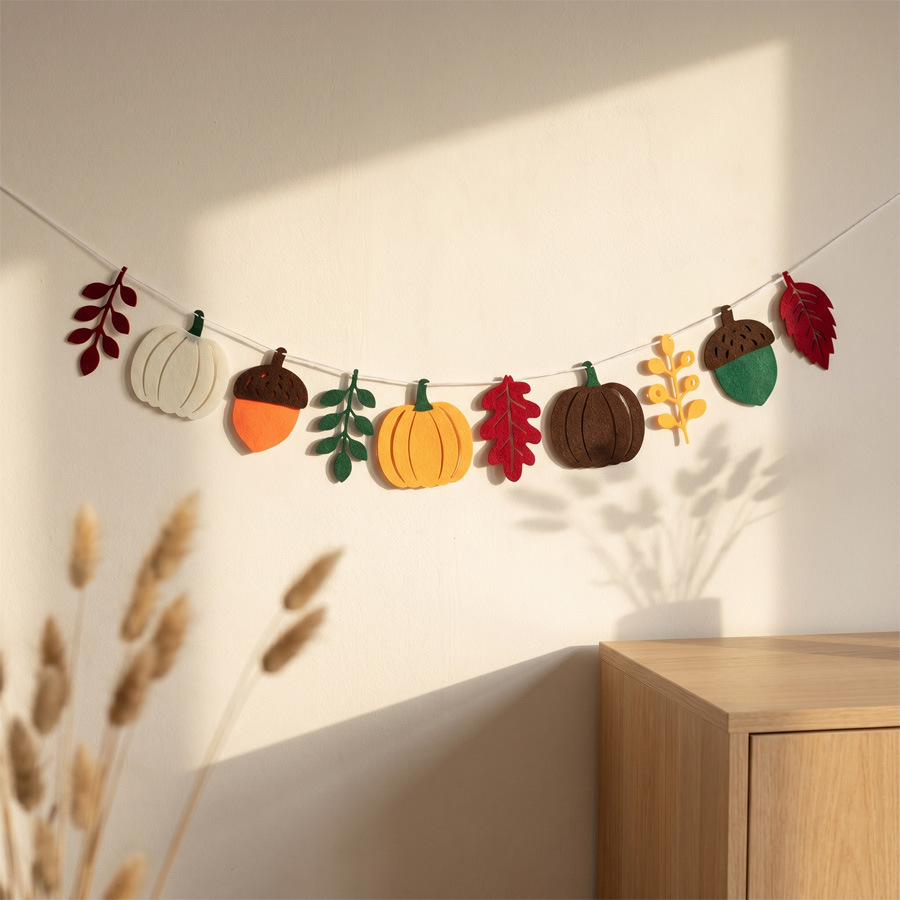 Autumn Pumpkin Leaves Flag Har - Home Textiles Usa ulasan dan harga