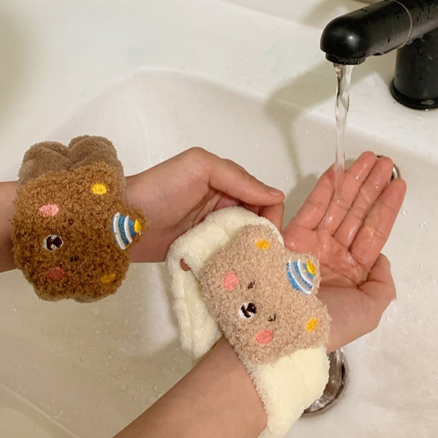 1Pair Cartoon Bear Face Wash H - Home Textiles Face Towel ulasan dan harga