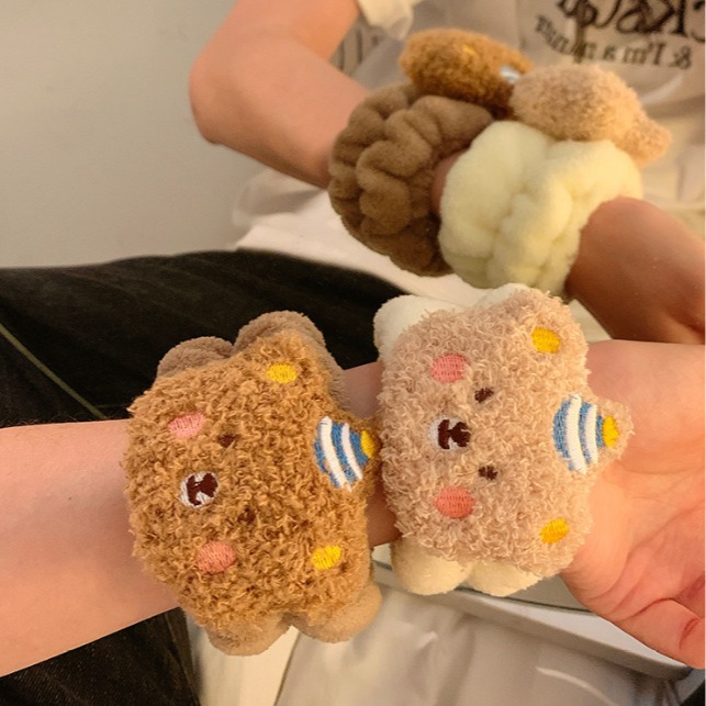 1Pair Cartoon Bear Face Wash H - Home Textiles Face Towel ulasan dan harga